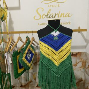 Cropped franjas Brasil