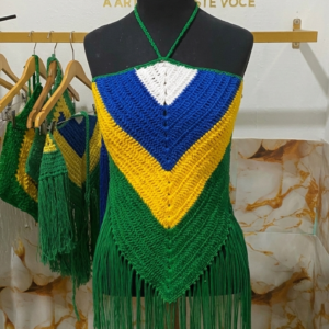 Máxi cropped triângulo Brasil Premium