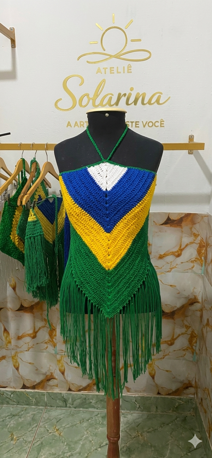 Máxi cropped triângulo Brasil Premium